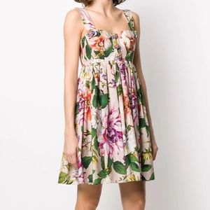 Dolce&Gabbana short floral-print poplin dress
